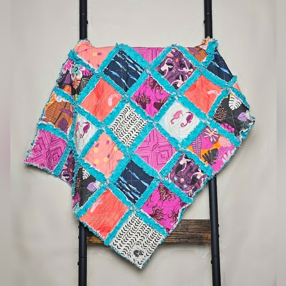 NEW Handmade Mermaids Minky Rag Quilt